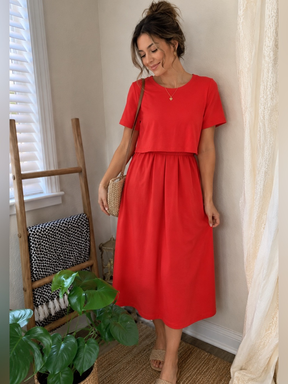 5/$20 💥 Red asos thick cotton power color dress 4